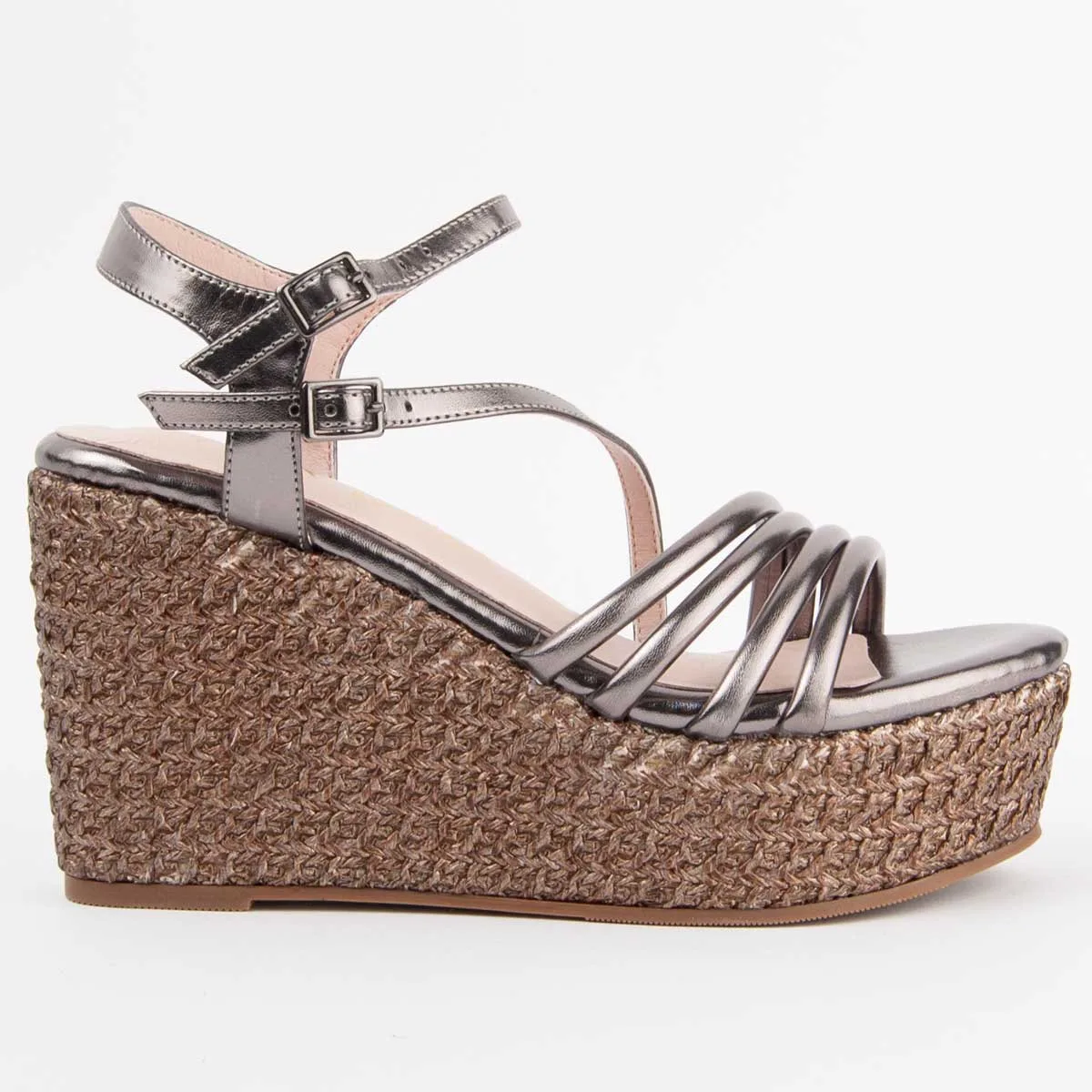 Womens Wedge Sandal Salia10 Grey - Size Eu 38 - Montevita - FashionsVida