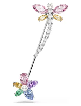 Spilla Ariana Grande x , Taglio misto, Libellula, Multicolore, Placcato rodio OS - Swarovski - FashionsVida