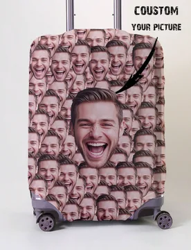 Funda elástica personalizada para equipaje de 18-32", impresión de foto personalizada, protector de viaje a prueba de polvo y resistente a arañazos - Shein - FashionsVida