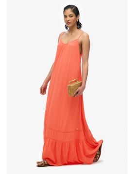 Para mujer. W8011955A Vestido largo de tirantes (XS), Casual, Fiesta, Viscosa, Sin mangas / Tirantes