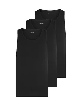Pack Cotton Rich Sleeveless Vests Black male - Calvin Klein - FashionsVida