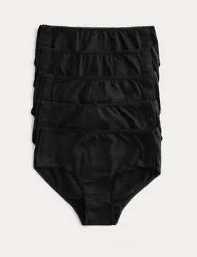 Pack Pure Cotton Adaptive Popper Knickers (2-16 Yrs) Black female - M&S - FashionsVida