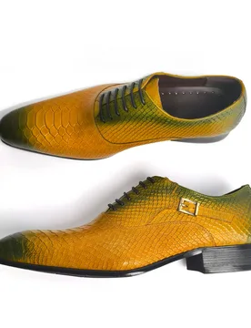 Classic Snake Printing Men Shoes For Business Office Zapatos De Hombre Metal Buckle Decoration Comfortable Leather Man Shoes New - Aliexpress - FashionsVida