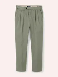 Feintwill Bundfalten-Chino, Regular Fit#normale Größen#schlanke Größen#untersetzte Größen, Farbe Grün, 50, Herren