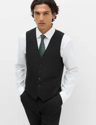 M&S Textured Waistcoat Black male