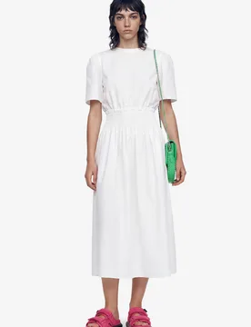 Robe midi combinée unie WHITE S female - Desigual - FashionsVida