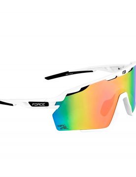 Occhiali per bici ciclismo CYCLONE bianchi lenti blu/viola