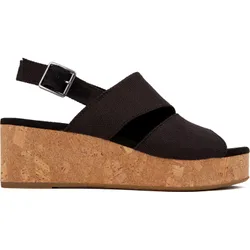 Womens Claudine Wedge Sandals - Black - Size Uk 7.5