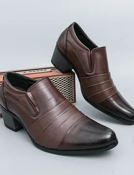 Retro Men High-heeled Loafers Black Brown Men Casual Comfortable Breathable Fashionable Small Leather Shoes Size 38-46 Men Shoes - Aliexpress - FashionsVida