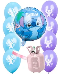 Heliumflaschen Set mit 9 Stitch Ballons