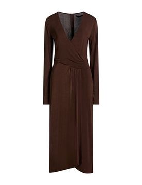 Vestido midi Mujer Café S Mujer