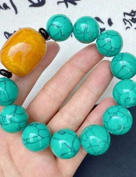 Single-loop amber barrel bracelet for men and women, high-quality porcelain green turquoise Buddhist bead bracele - Aliexpress - FashionsVida