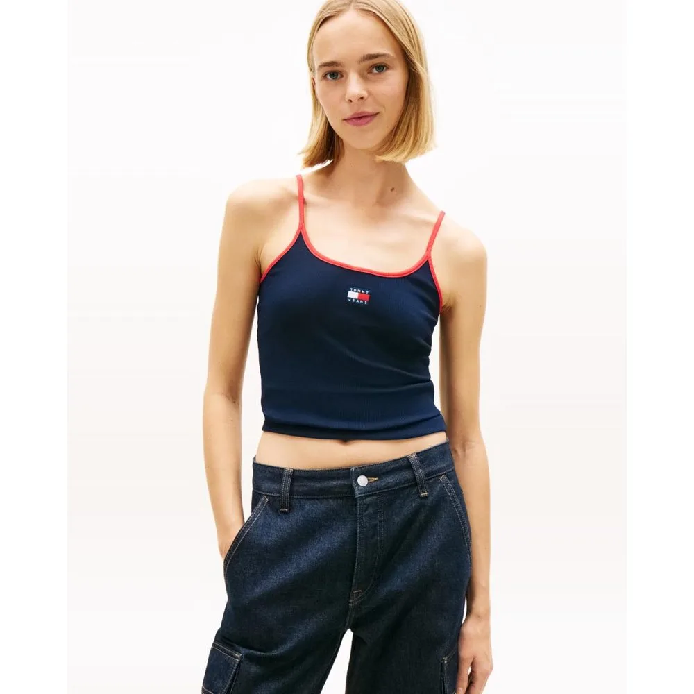 Top de mujer slim fit con tirantes a contraste - Tommy Jeans - FashionsVida
