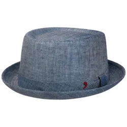 Herringbone Pork Pie Cotton Hat by Alfonso DEste - navy - Herren - Size: L (58-59 cm)