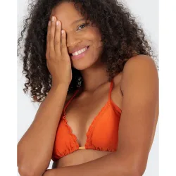 Top de bikini triángulo liso con relleno