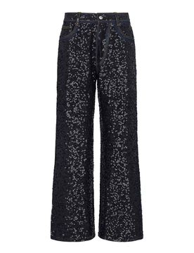Jeans Dritti Con Paillettes