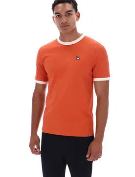 Burnt Ochre/ Gardenia Marconi Essential Ringer T-Shirt - XS - FILA - FashionsVida