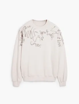 Sweat-shirt brodé WHITE S male - Desigual - FashionsVida
