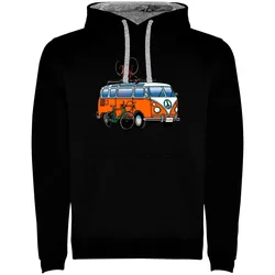 Felpa Con Cappuccio Hippie Van Bike Two-colour Black / Grey