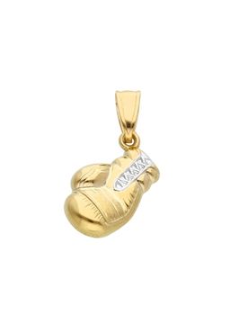 Ciondolo Guanto da Boxe Oro Bianco Giallo GL101662