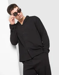 Seersucker Shirt - Herren, Schwarz - male - Size: M
