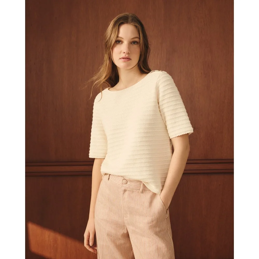 Jersey de mujer con rayas y botones al hombro - Lloyd's - FashionsVida