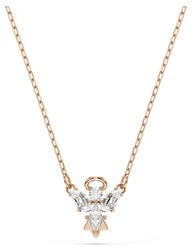 Collana Magic, Angelo, Bianca, Finitura oro rosa 18K OS - Swarovski - FashionsVida