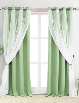Cortinas de 2 capas, transparente y opaca, diseño minimalista moderno, adecuadas para sala de estar, dormitorio, balcón, decoración de ventana de b - Shein - FashionsVida