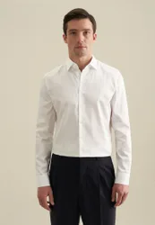 Slim Business Hemd Uni Weiß 39