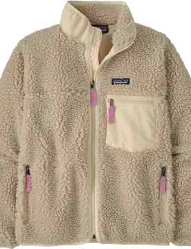 Polaire coupe-vent à col zippé - W's Classic Retro-X Jkt Natural w/Light Violet - Taille L - Beige - Patagonia - FashionsVida