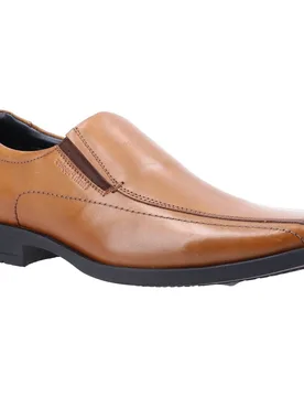 Mens Brody Leather Shoes (Tan) - Size Uk 6 - Hush puppies - FashionsVida