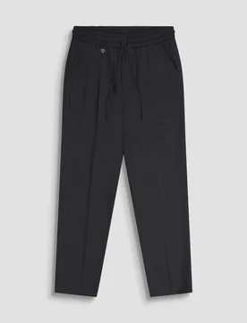 Pantaloni neri in misto viscosa con coulisse - Antony Morato - FashionsVida