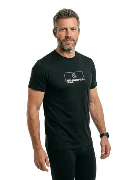 T-shirt à Manches Courtes Outline Logo Slim Fit Black XS
