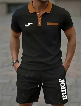 JOMA Men's Summer Sportswear Set Short-Sleeved T-Shirt & Sports Shorts Casual Fashionable Polo Collar Design for Active Men - Aliexpress - FashionsVida