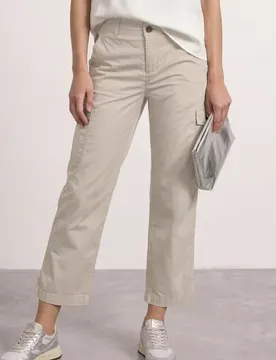 Straight Leg Hose im Cargo-Look female Beige