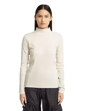 T-shirt à Manches Longues Et Col Montant A Line Slim Fit Milk M
