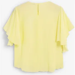 Blusa de mujer en tejido fluido con frunces en la cintura