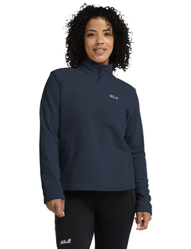 Taunus Fleece Half Zip Funnel Neck Jacket Navy female - Jack Wolfskin - FashionsVida