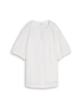 Blouse shortsleeves slub struc female - 52 - FashionsVida