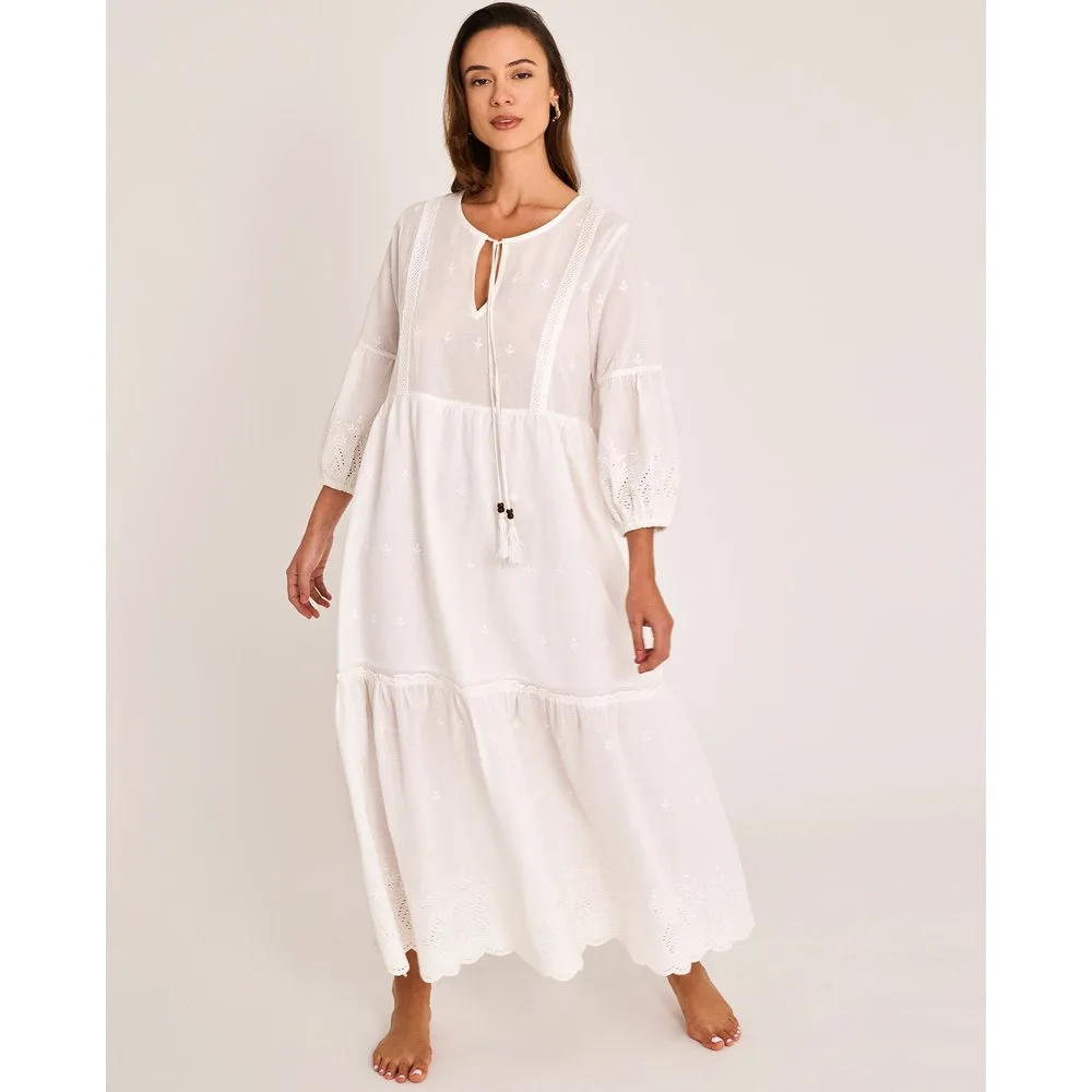 Vestido de playa de mujer largo boho chic bordado - Selmark - FashionsVida