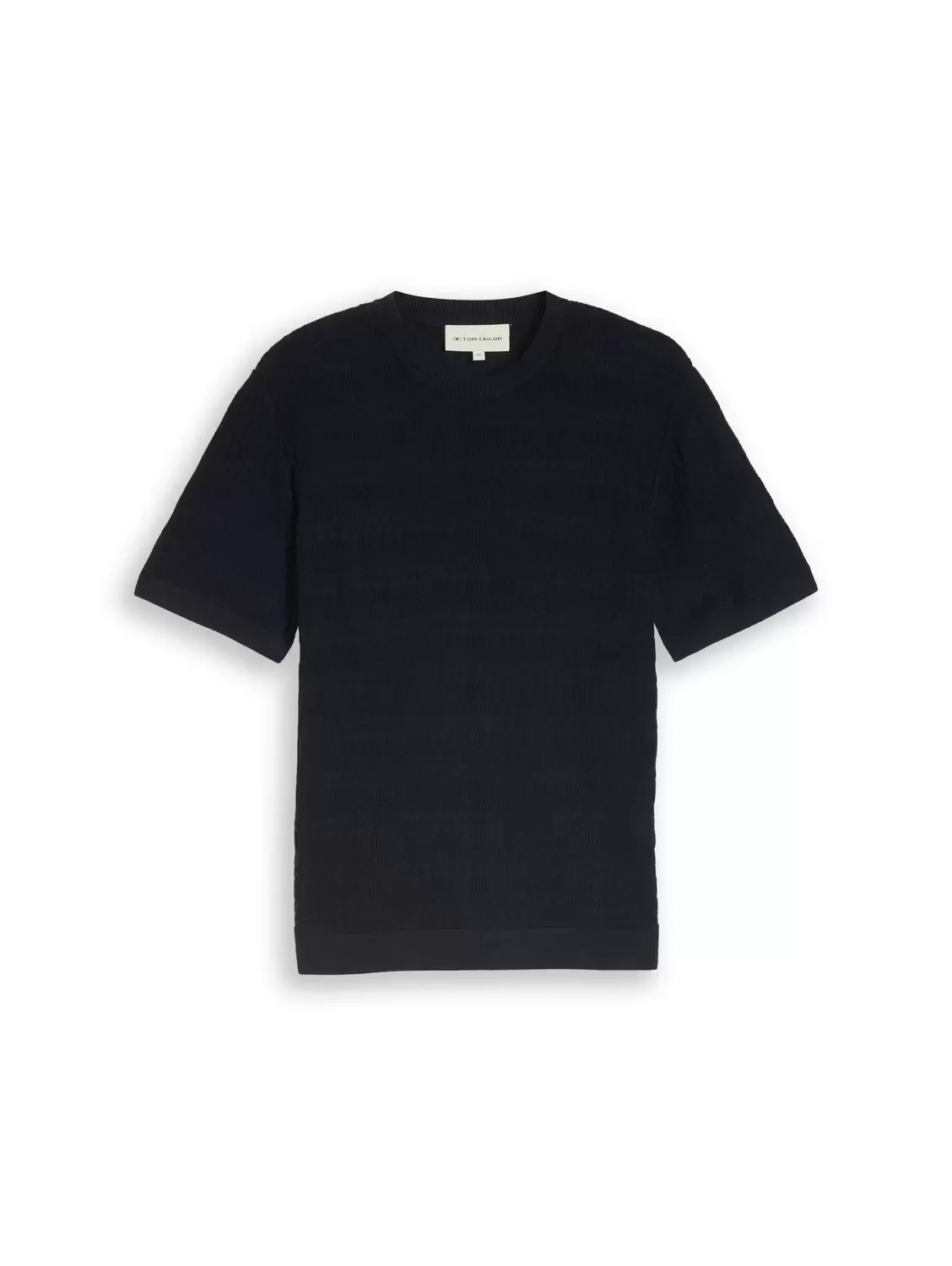 Knit t-shirt with rib structur male - L - FashionsVida