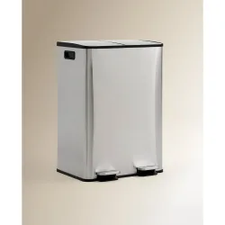 Cubo de basura con pedal para reciclar 2 x 30 L