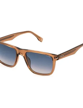 Lunettes De Soleil Splq83 Square Shiny Transp.Light Brown Smoke Gradient/CAT2/56 mm - Police - FashionsVida