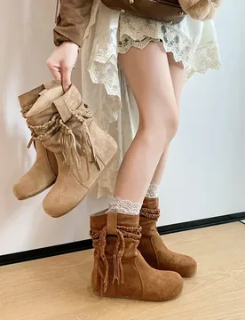 Fall New Vintage Boots Retro Wrinkle Short Booties Flat Heel Fashion Leather Motorcycles Boots Shoes Botas De Mujer - Aliexpress - FashionsVida