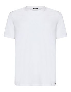 T-shirt a girocollo in cotone con logo