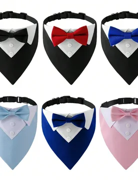 Pieza Pañuelo de esmoquin formal para perro, corbata de moño para boda de perro, 6 colores, pañuelo de boda ajustable para mascotas, adecuado para - Shein - FashionsVida