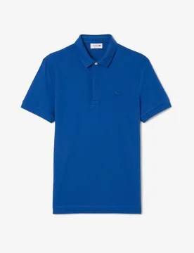 Mens Paris Strech Pique Polo Shirt Saphire Blue Cotton - Size Large - Lacoste - FashionsVida