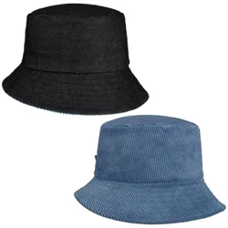 Cord Denim Bucket Reversible Hat by - blue - Damen - Size: One Size