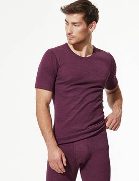 Thermo-Shirt 2er-Pack, , Farbe Lila, 10(4XL, feiner Baumwollmix von innen angeraut Herren
