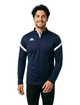 Sweat à Demi-zip Dolvole Blue Marine / White 4XL